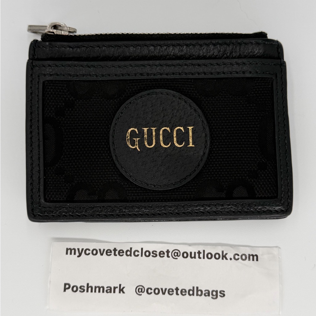 Gucci Black Canvas And Leather Card Case Wallet Very Good Condition